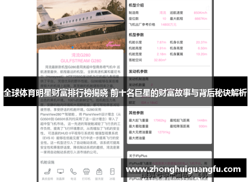 全球体育明星财富排行榜揭晓 前十名巨星的财富故事与背后秘诀解析